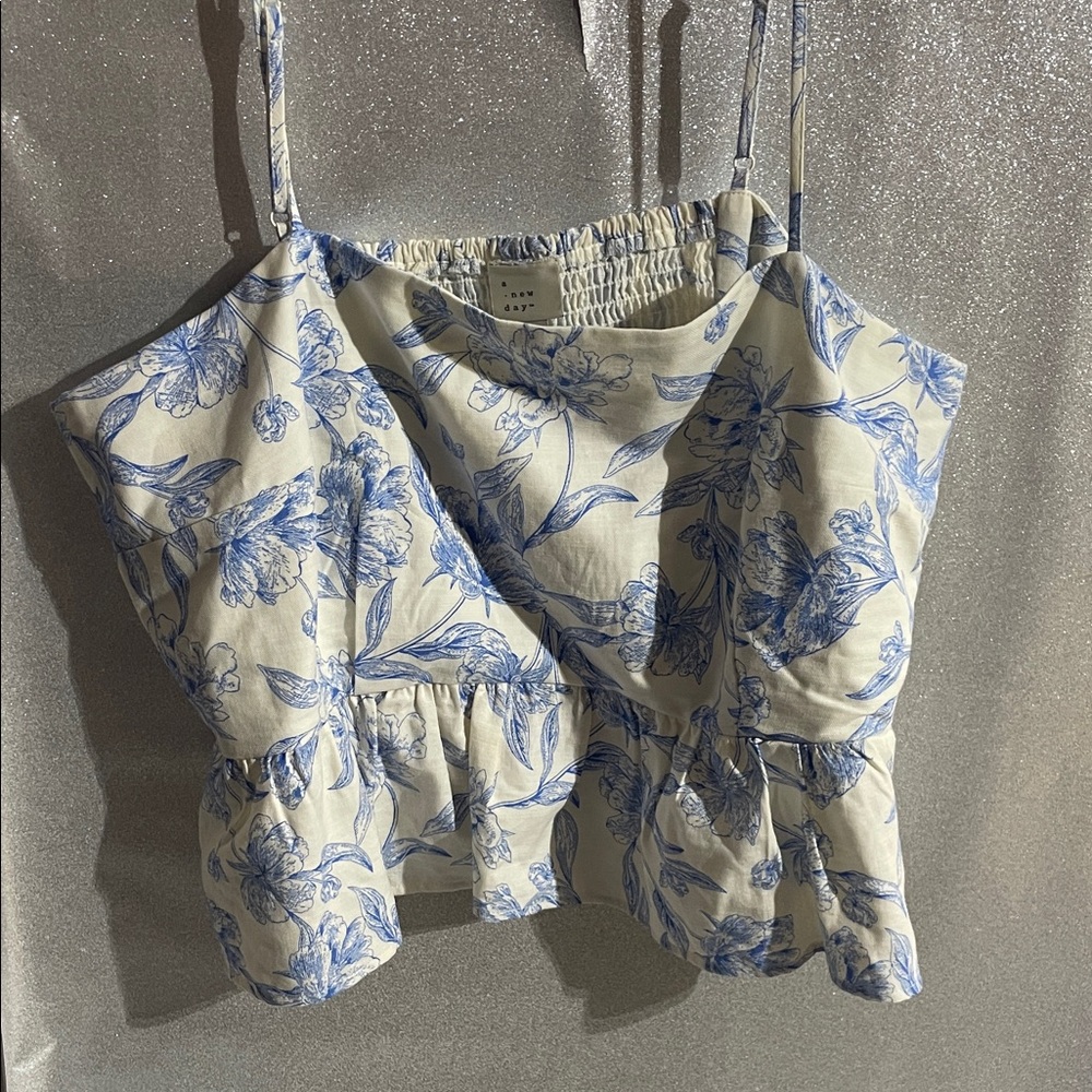 a new day Blue Floral Camisole